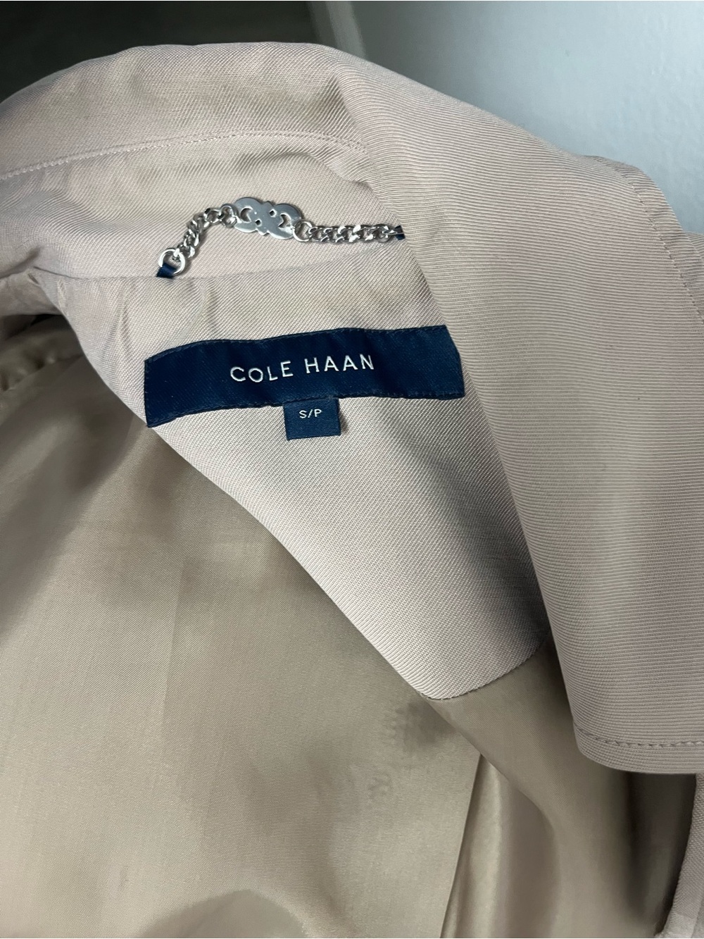 Cole Haan Neutral Beige Jacket with Navy Label